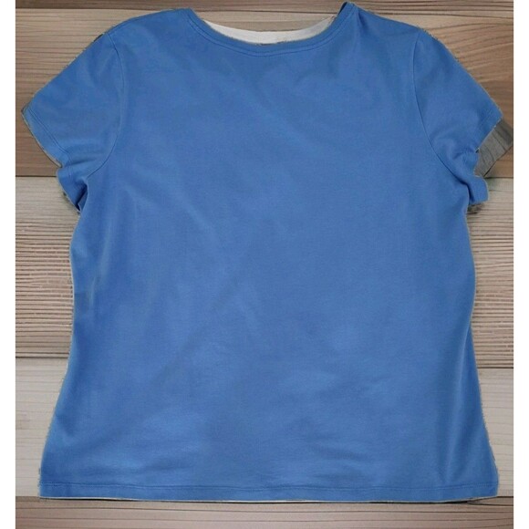 Chico's The Ultimate Tee Size 4 Blue Pima Cotton Short Sleeve - Picture 4 of 8